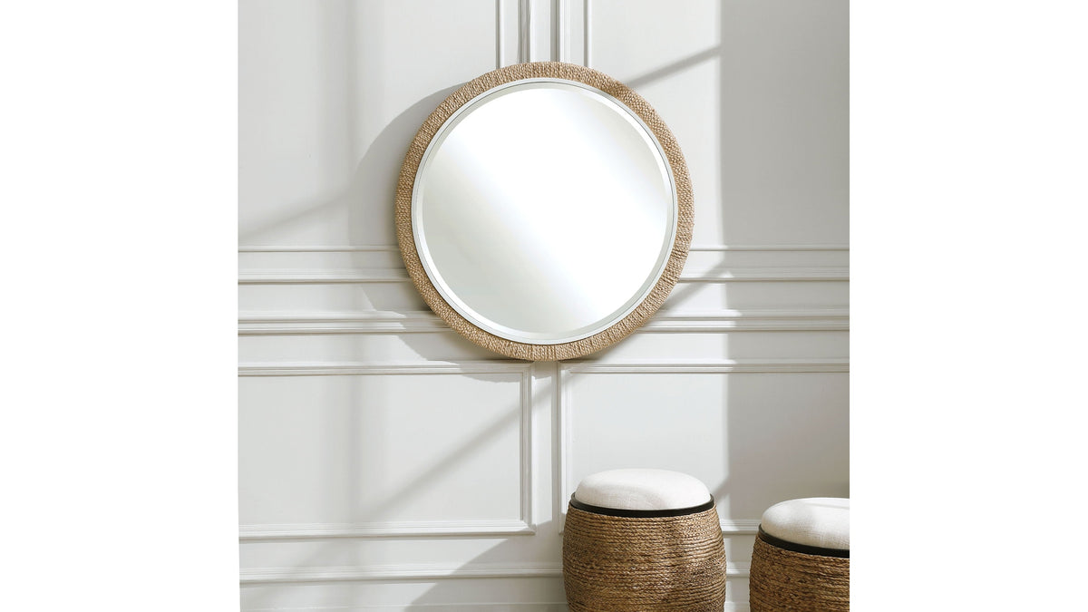 Carbet - Round Rope Mirror - Light Brown