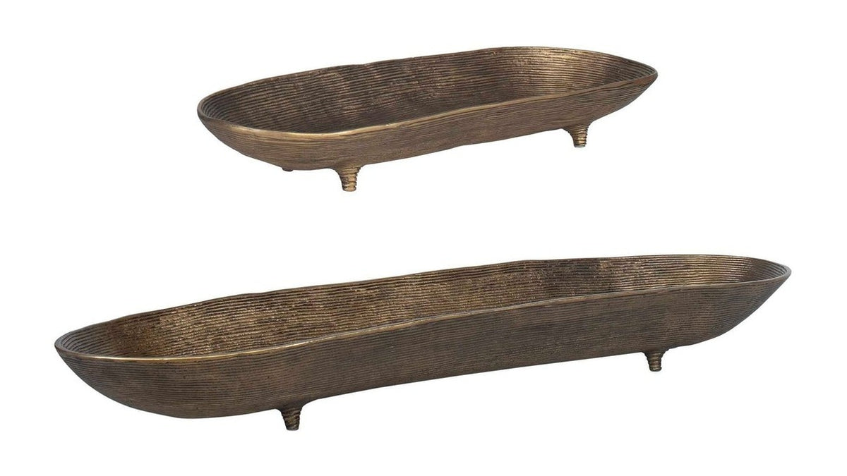 Stratum - Oval Bowls Set of 2 - Brass