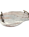 Stone And Twig - Indoor-Outdoor Tray - Gold / Gray / White