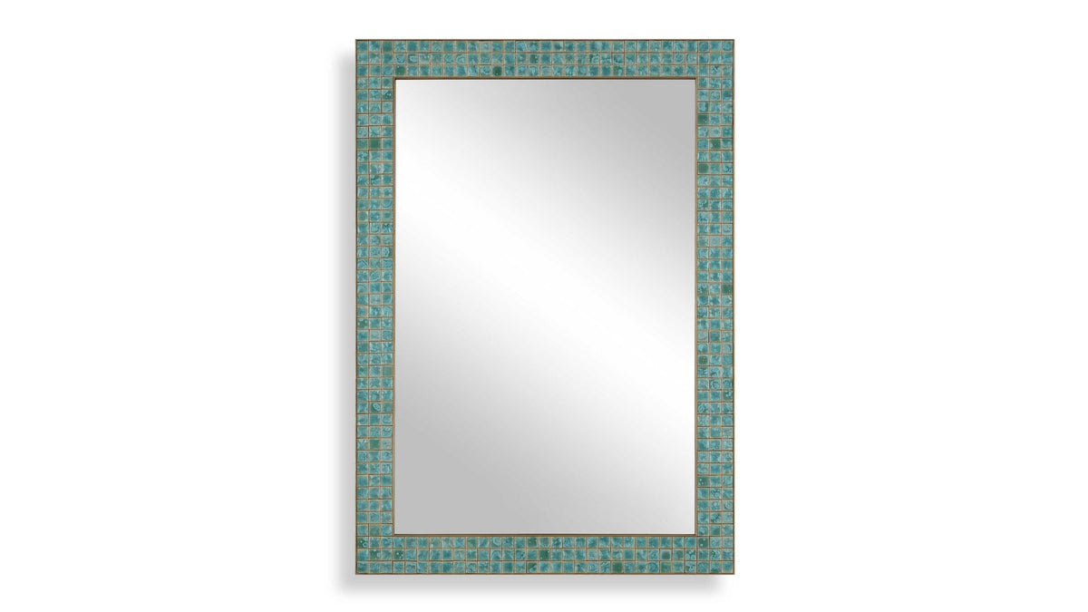 Coralie - Tile Mirror - Blue / Gold / Green