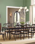 Charleston - Rectangle Leg Dining Table With 2-22" leaves - Dark Brown