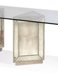 Murano - Double Pedestal Table - Pearl Silver