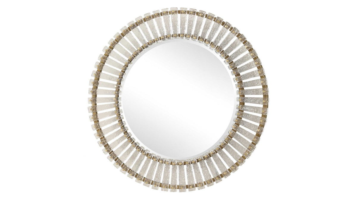 Denali - Textured Glass Round Mirror