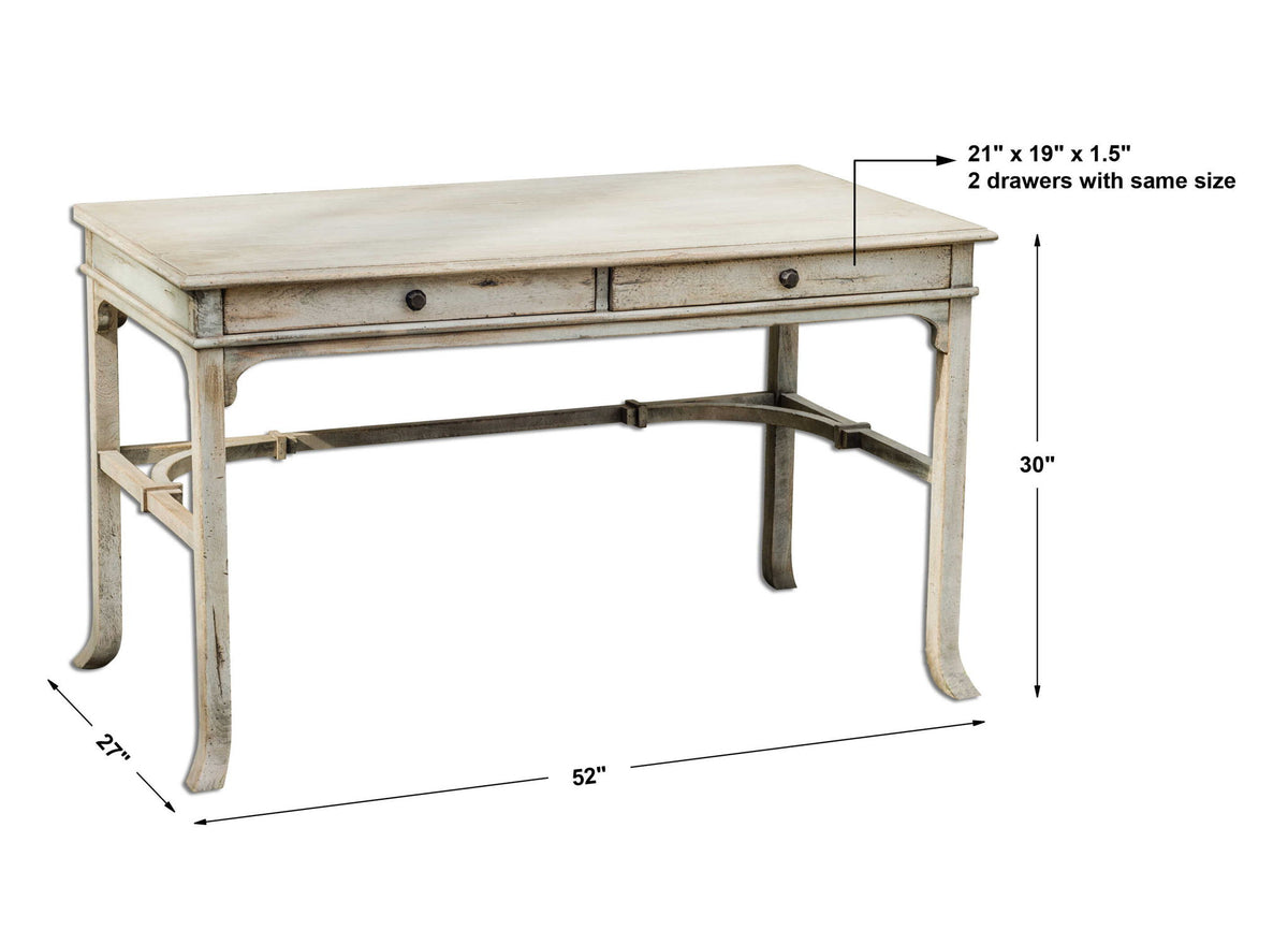 Bridgely - Aged Writing Desk - Beige