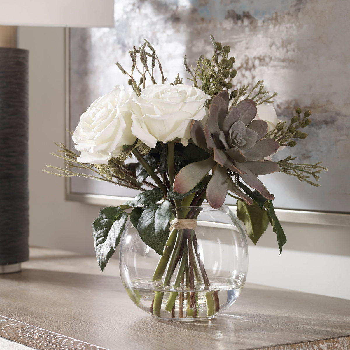 Belmonte - Floral Bouquet &amp; Vase - Green