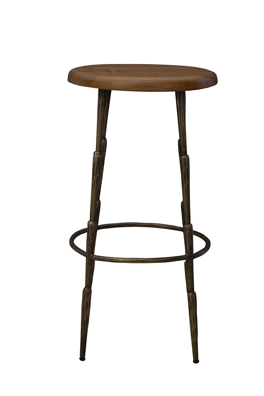 Zazu - Counter Stool - Dark Brown / Bronze
