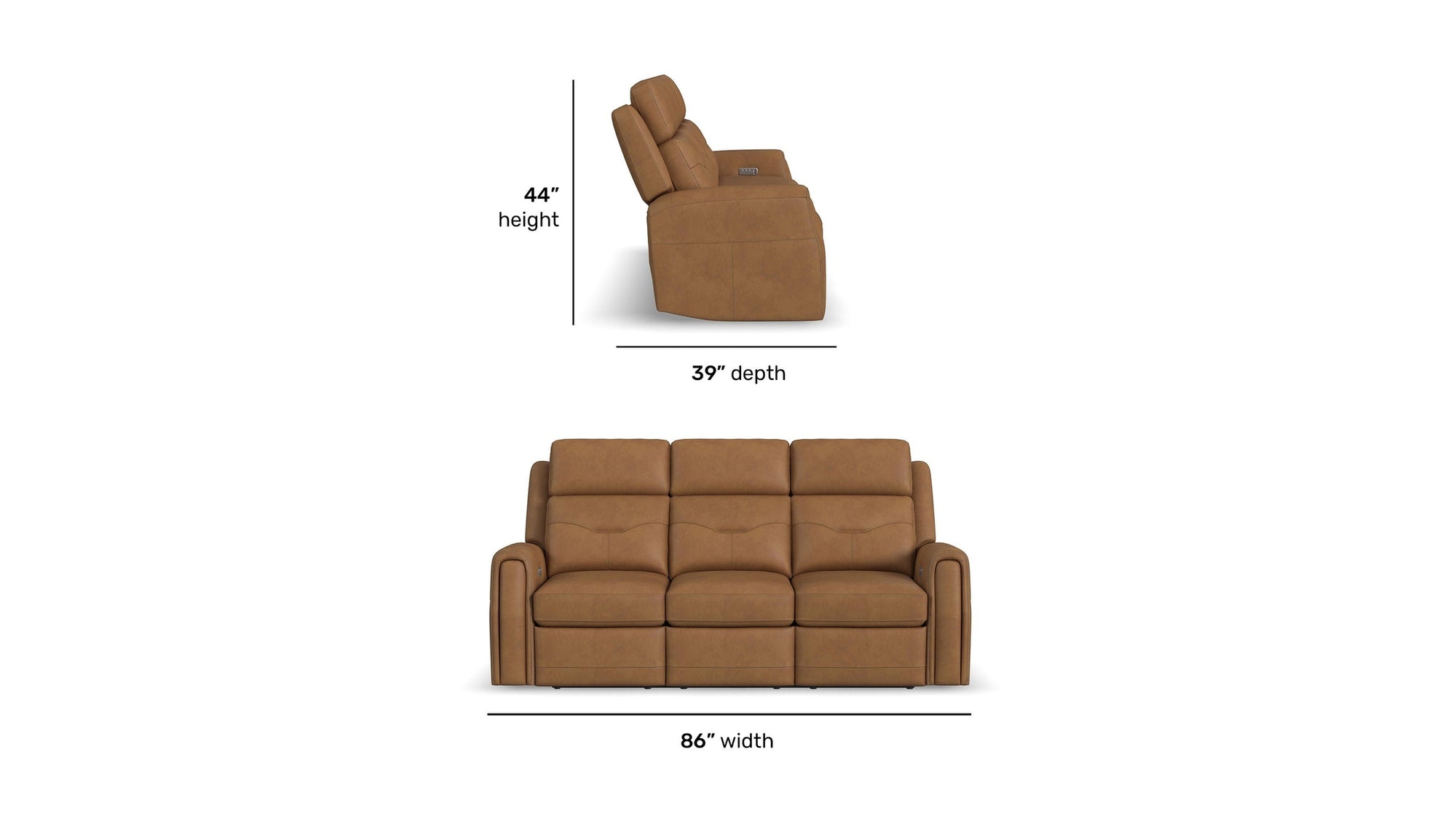 Felix - Power Reclining Sofa With Power Headrest, Lumbar, Heat &amp; Massage