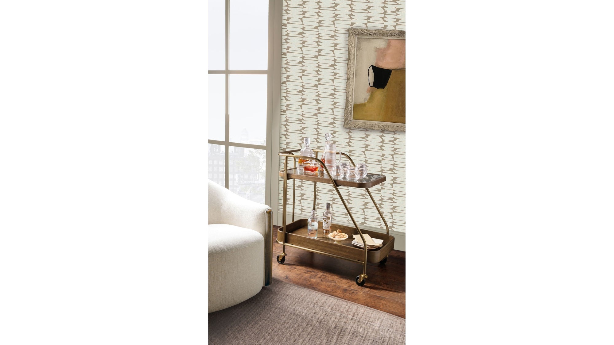 Commerce And Market - Walnut Wine and Bar Cart - Light Caramel