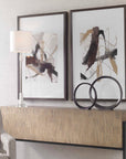 Burgundy Interjection - Abstract Prints (Set of 2) - Dark Brown