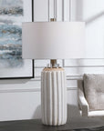 Azariah - Crackle Table Lamp - White