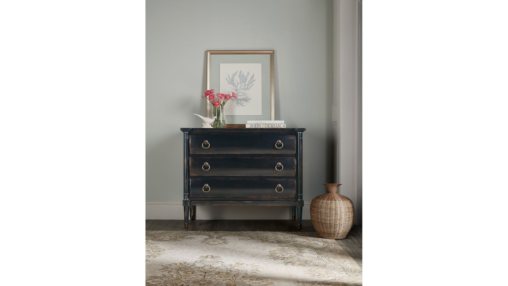 Charleston - Three Drawer Chest, Armoire Base - Black