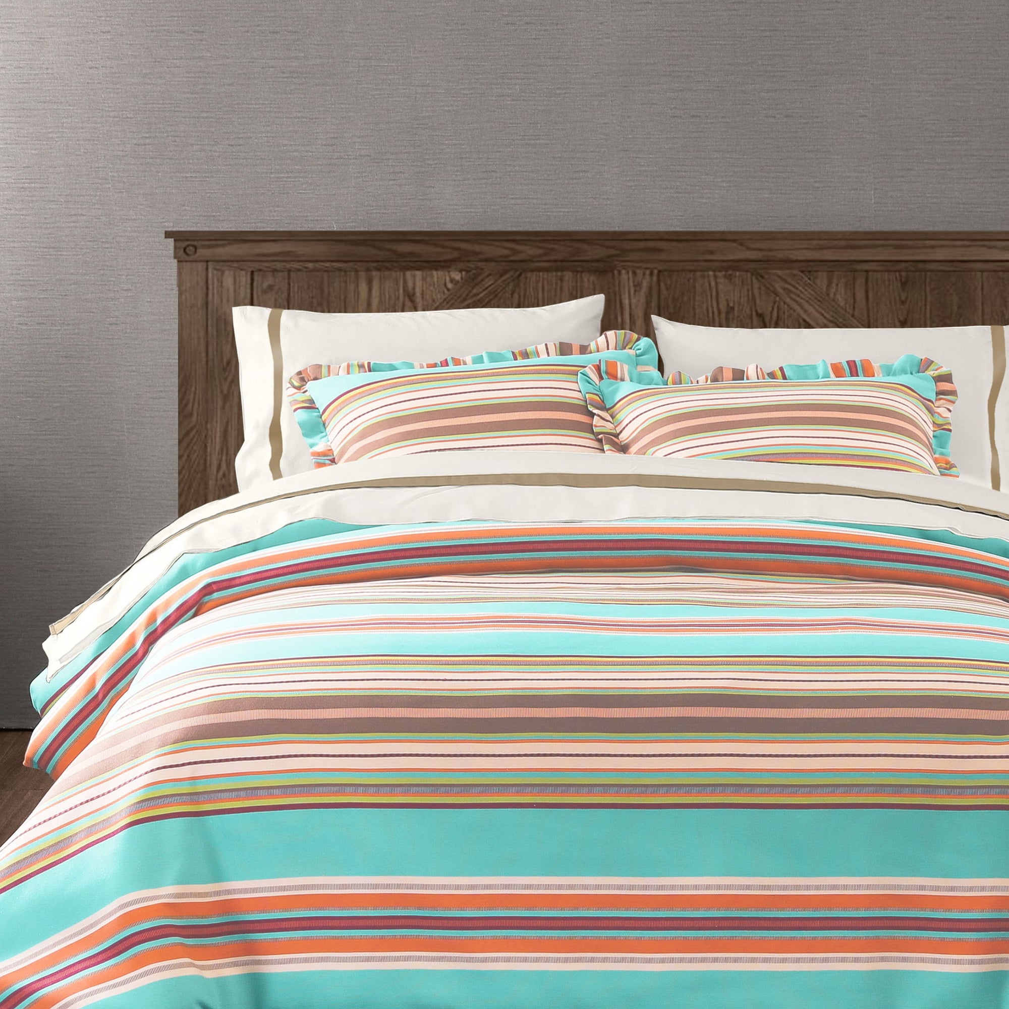 Serape - Queen Comforter Set (Set of 3) - Turquoise / Brown