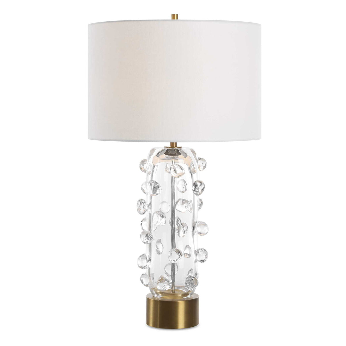 Aura - Clear Glass Table Lamp - White