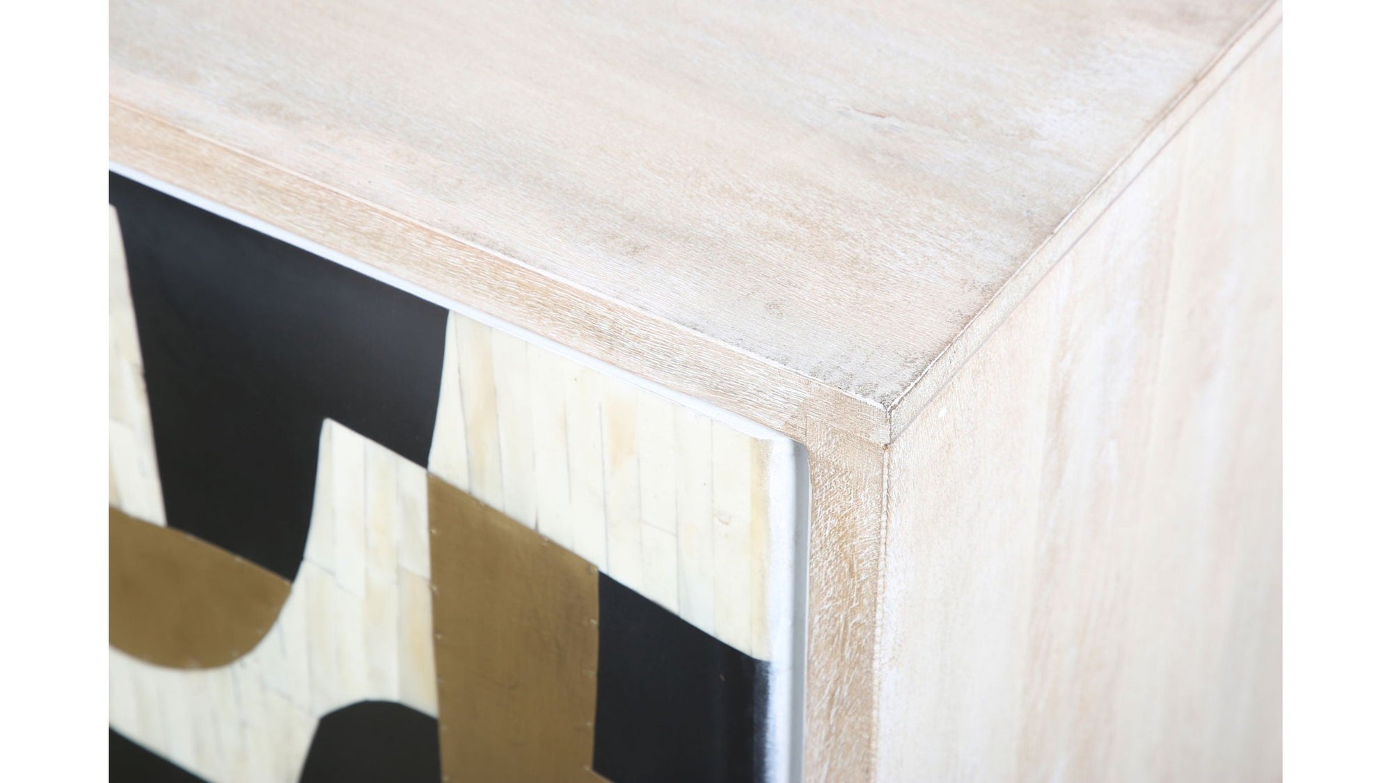 Xander - Server - White Wash Mango / Mosaic Ivory / Brass / Ebony