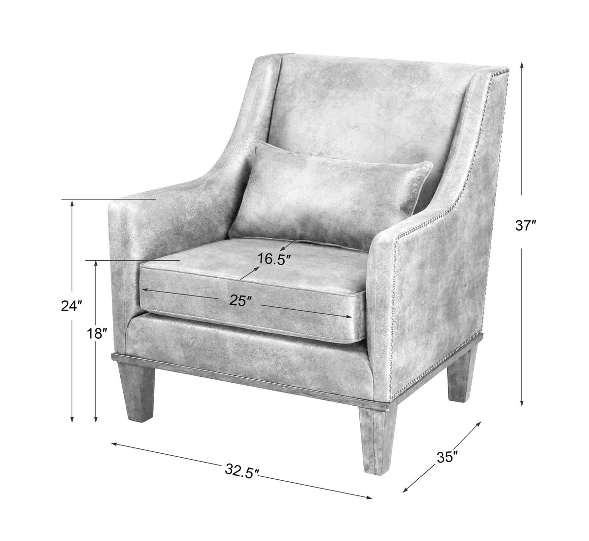 Clay - Leather Armchair - Dark Brown
