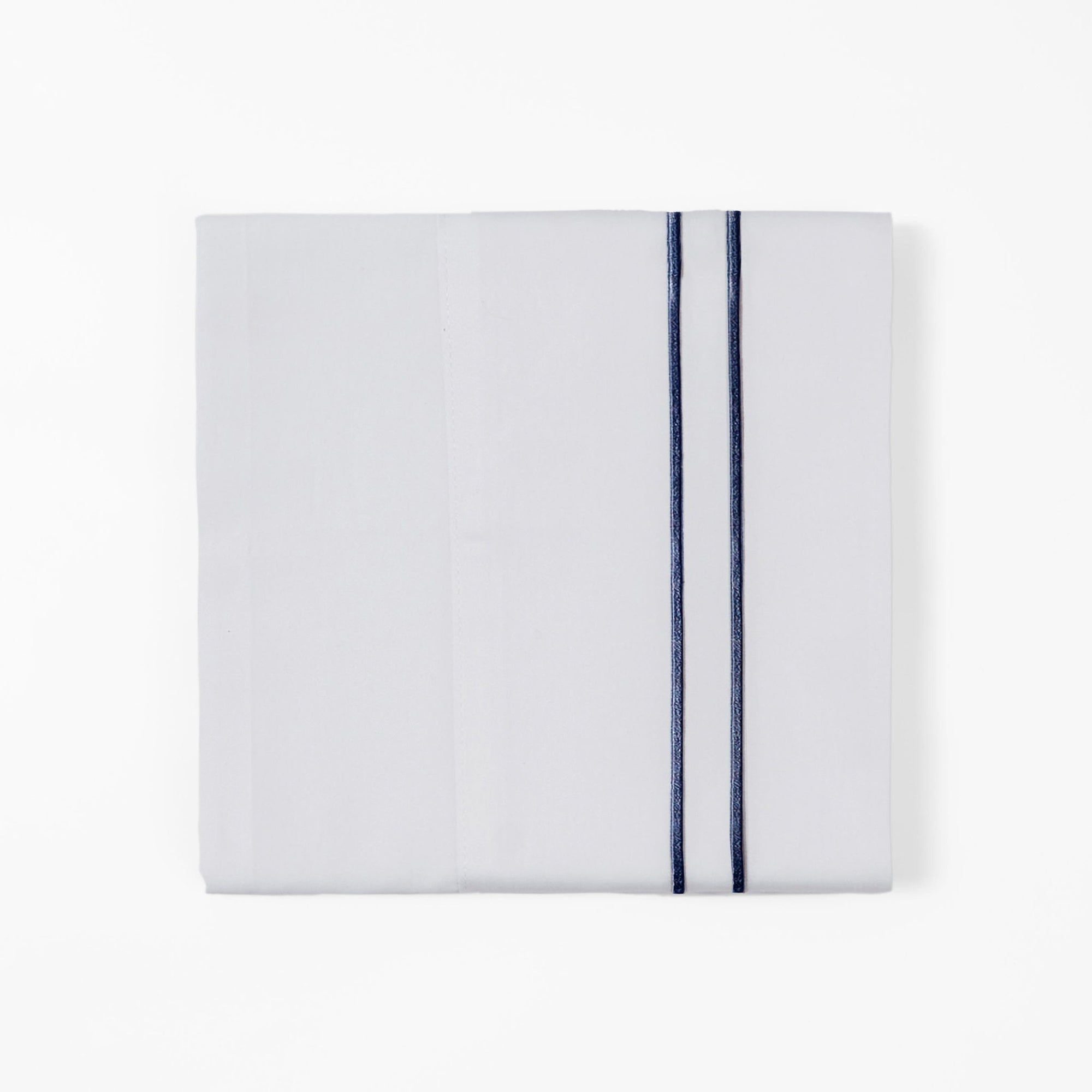 Stripe Sheet - King 350TC Embroidered Stripe Sheet Set (Set of 4) - White / Navy