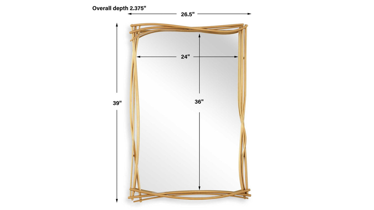Curved Branches - Mirror - Gold
