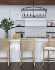 Clayton - 6 Light Linear Chandelier - Black