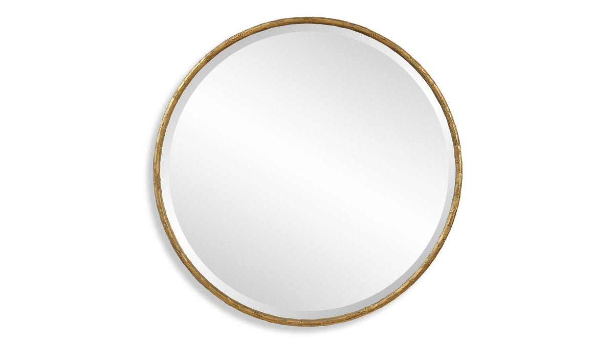Sutton - Aged Gold Round Mirror