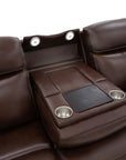 Walker - Power Reclining Sofa With Console, Power Headrest & Lumbar - Dark Brown
