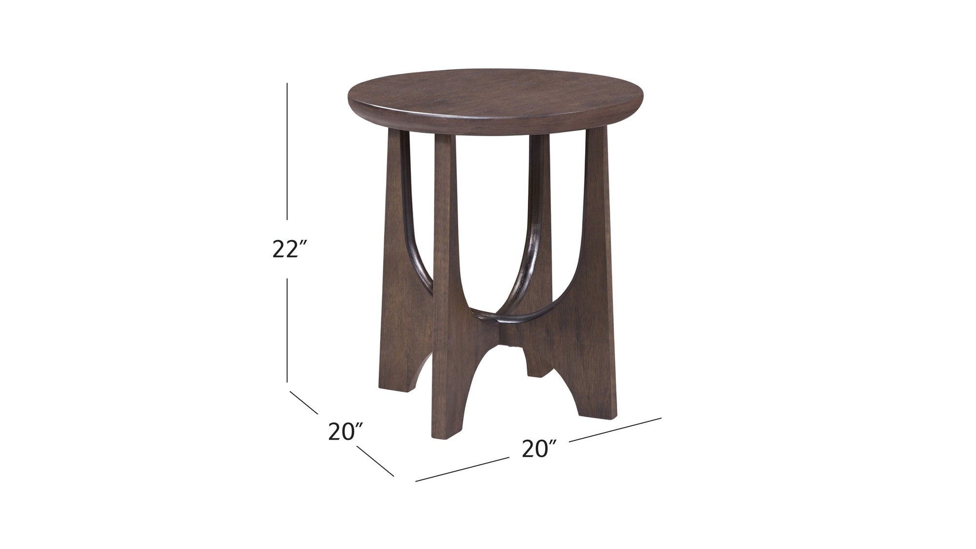 Dunnigan - Oak End Table - Dark Brown