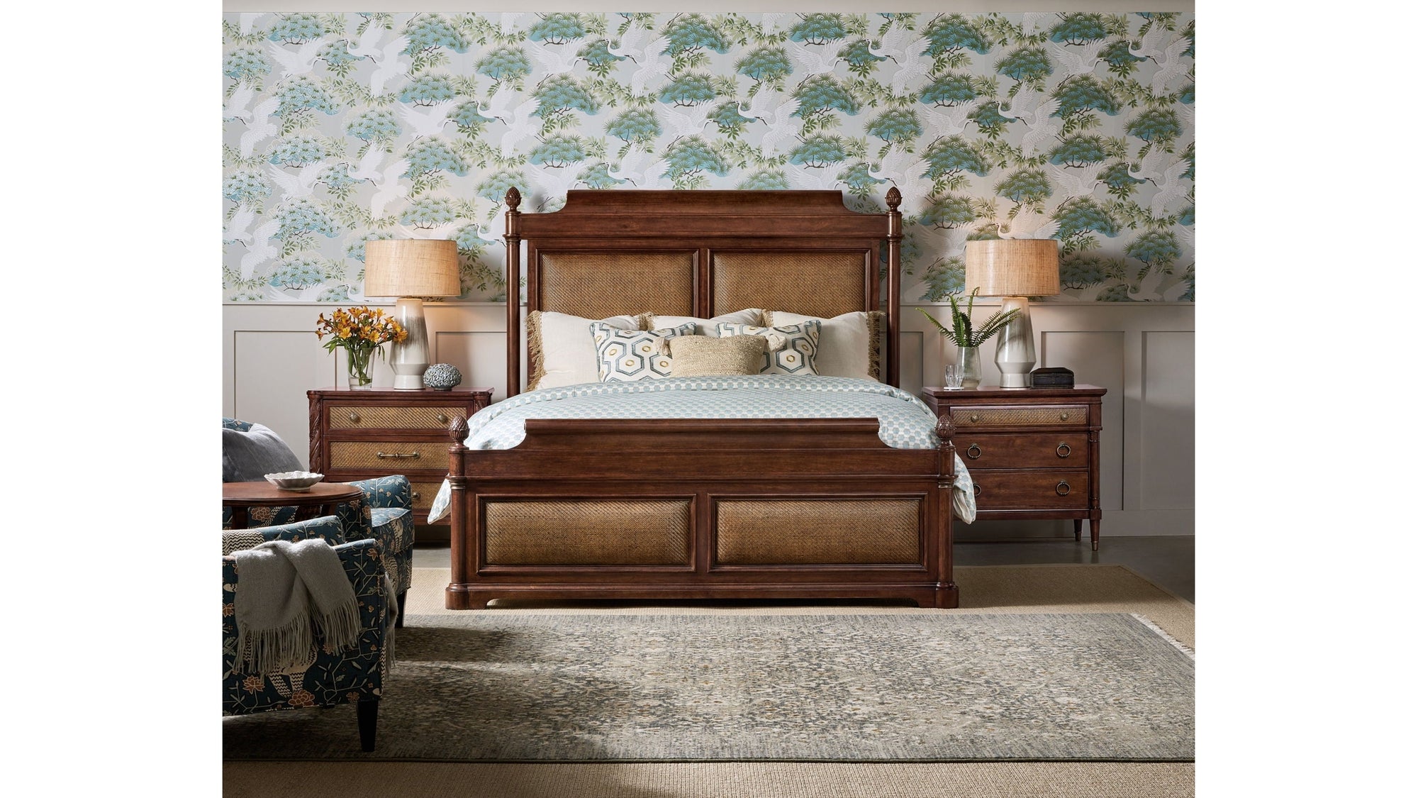 Nouveau Chic - California King Upholstered Bed - Dark Brown