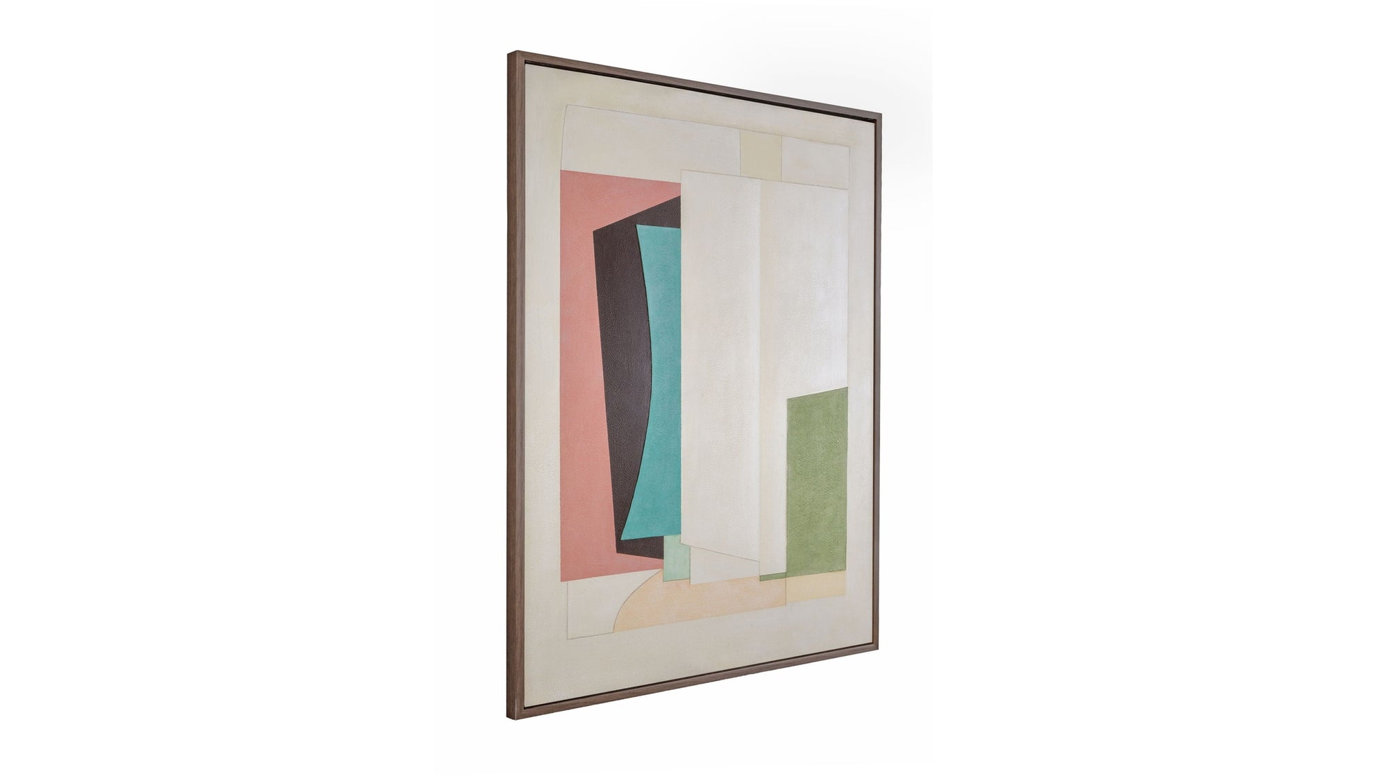 Geometric Harmony Framed Canvas - Green