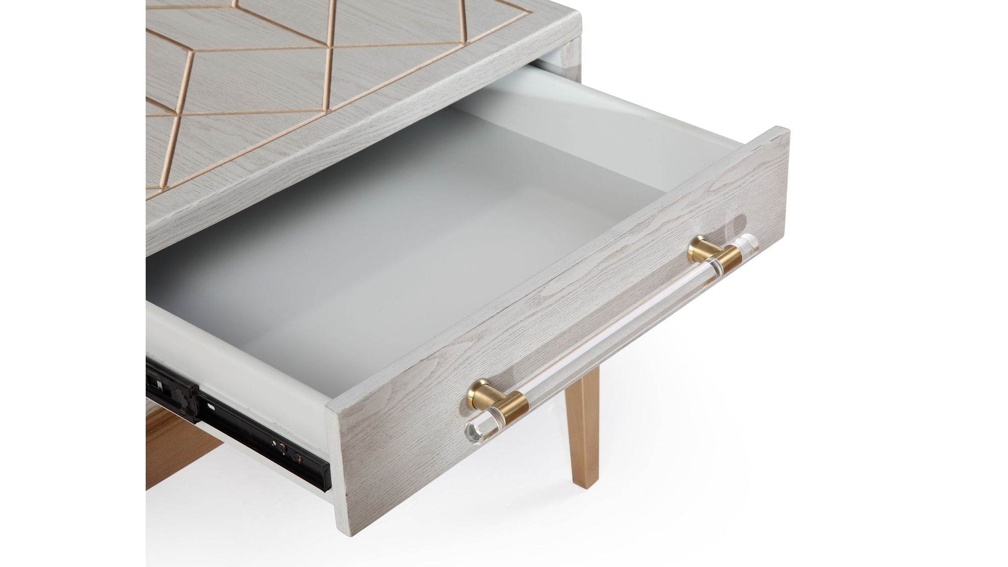 Perrine - Rectangle End Table - Silver / Gold