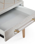 Perrine - Rectangle End Table - Silver / Gold