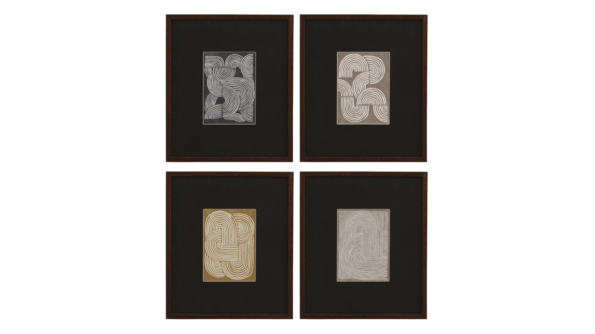 Neutral Strokes IV Framed Print - Black