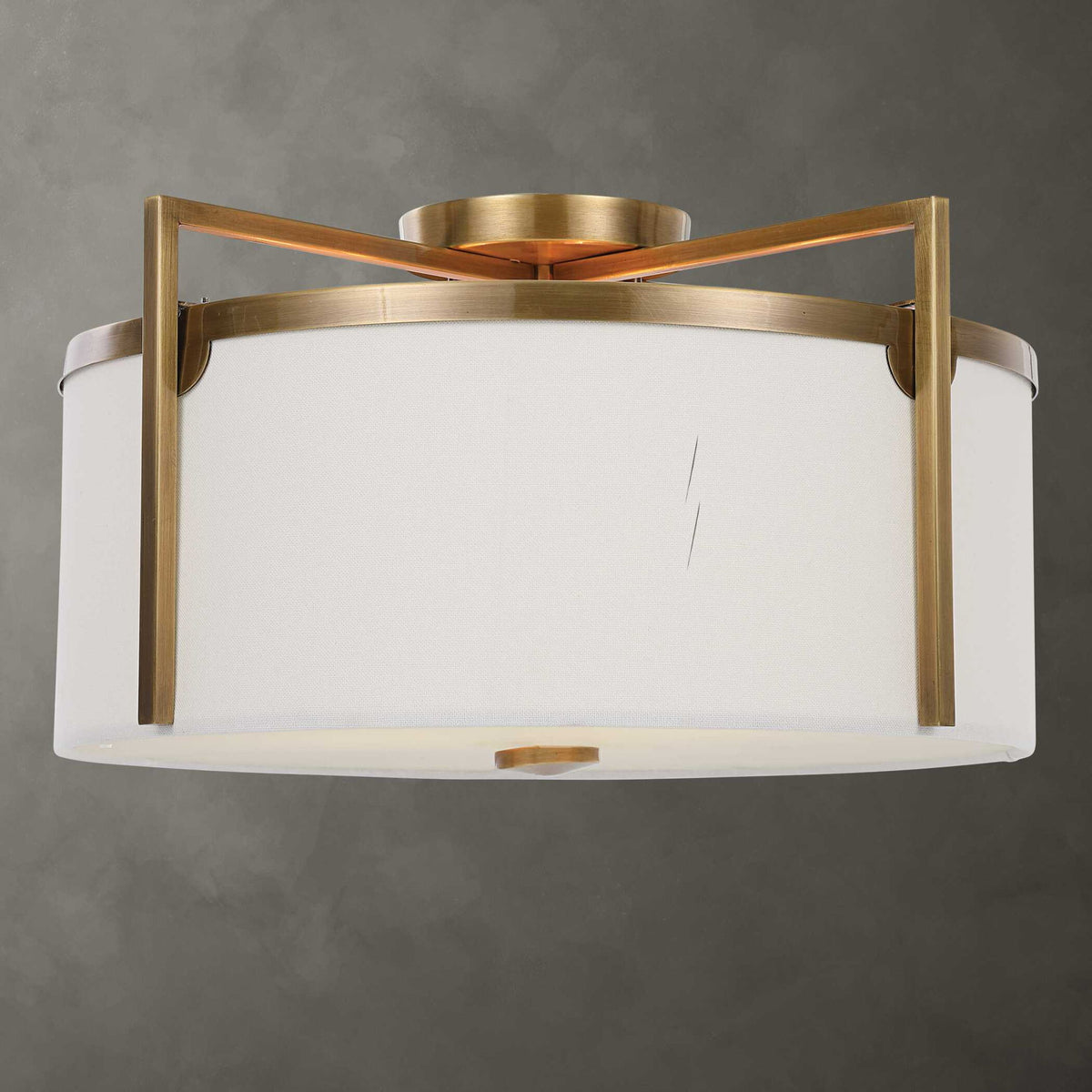 Colfax - 3 Light Semi Flush - Brass