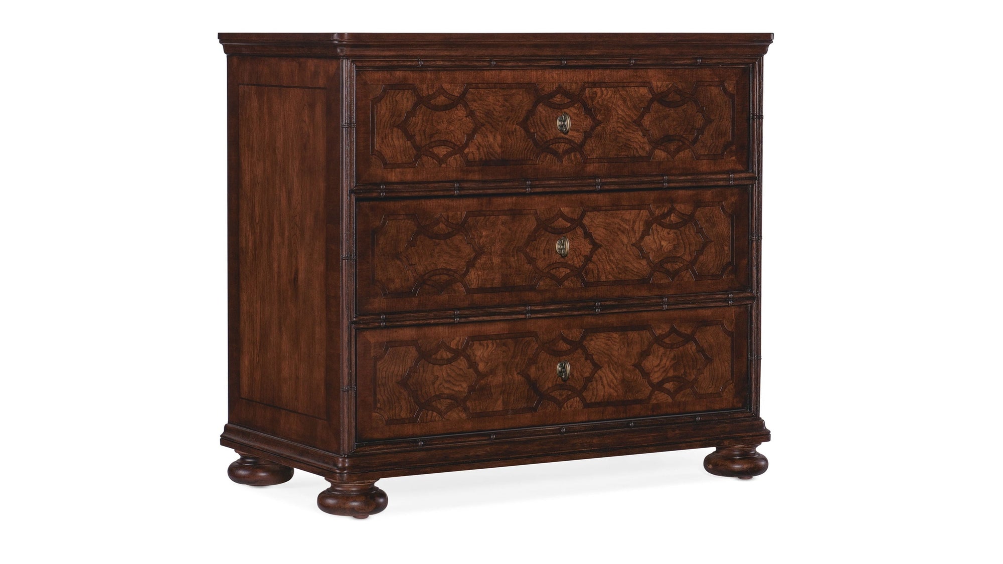 Charleston - Three-Drawer Wood Nightstand - Dark Brown