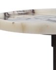 Brunson - White Marble Drink Table - Bronze / White