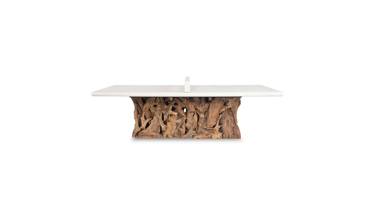 Stonewood - Indoor-Outdoor Ping-Pong Dining Table - White / Woodtone