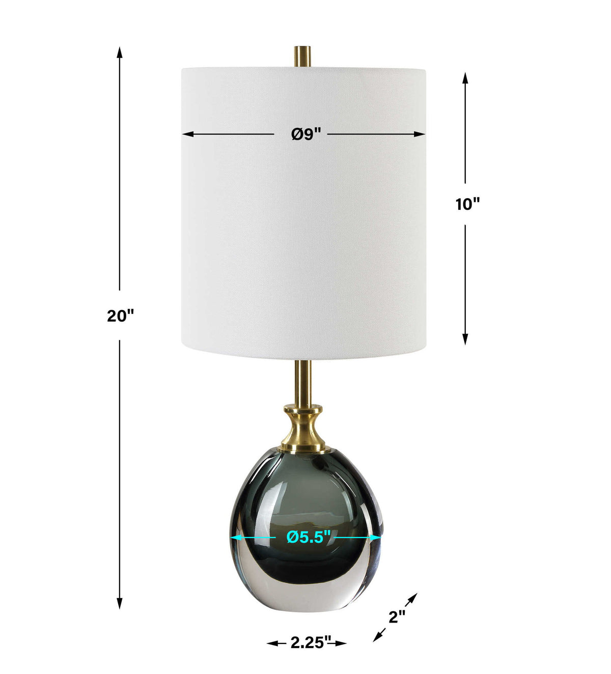 Enigma - Teal Blue Glass Buffet Lamp