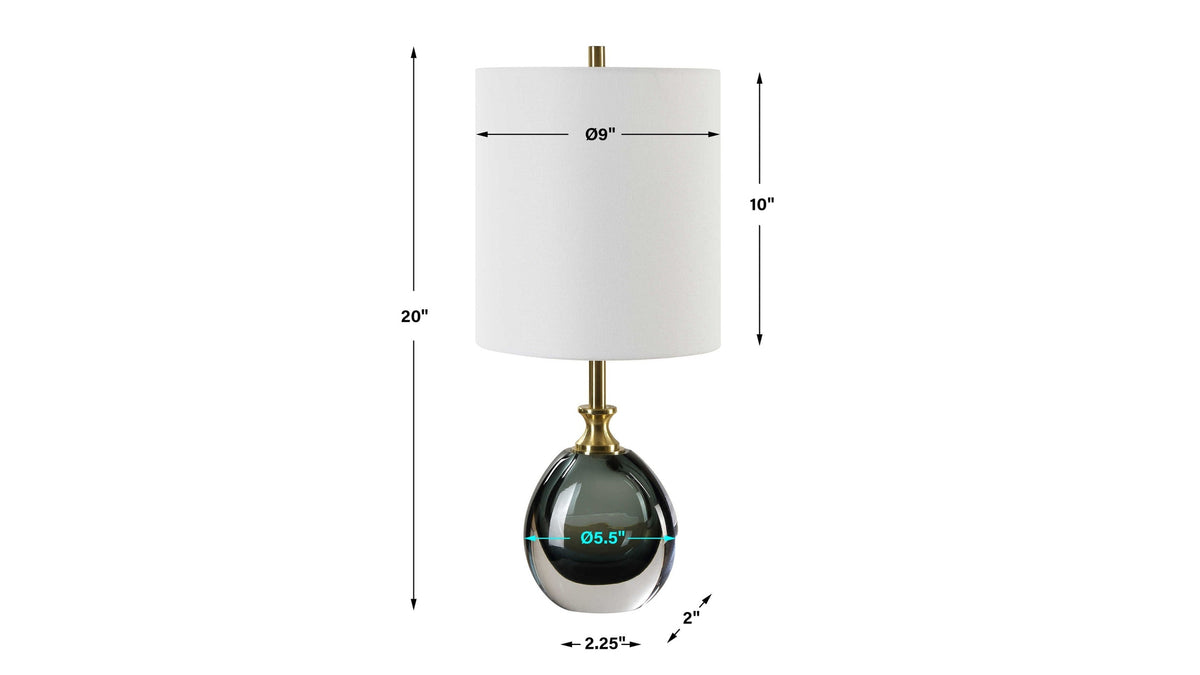Enigma - Teal Blue Glass Buffet Lamp