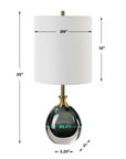 Enigma - Teal Blue Glass Buffet Lamp