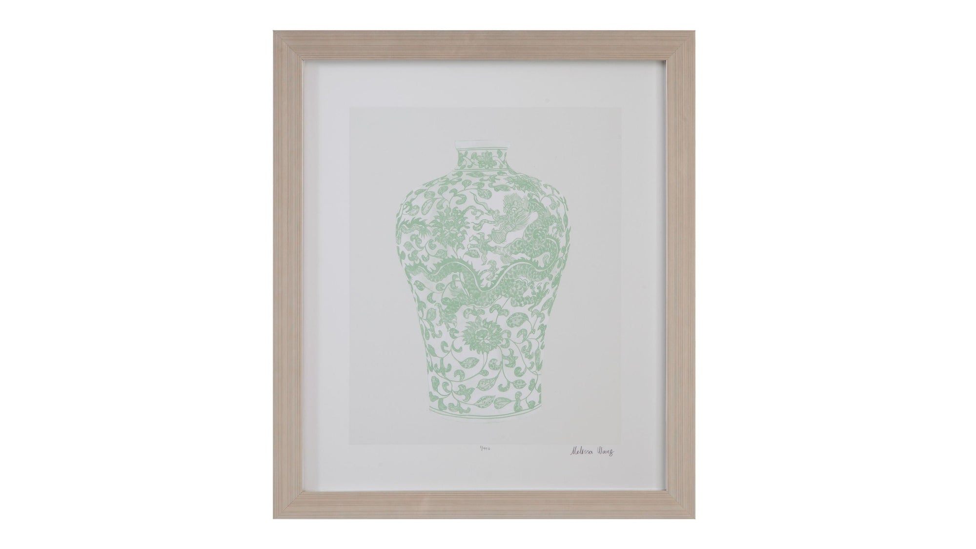 Mint Vases III Framed Print - Green / Beige