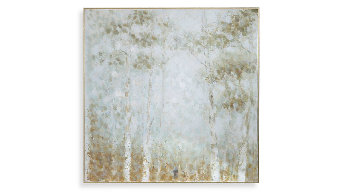 Cotton Woods - Hand Painted Canvas - Light Blue