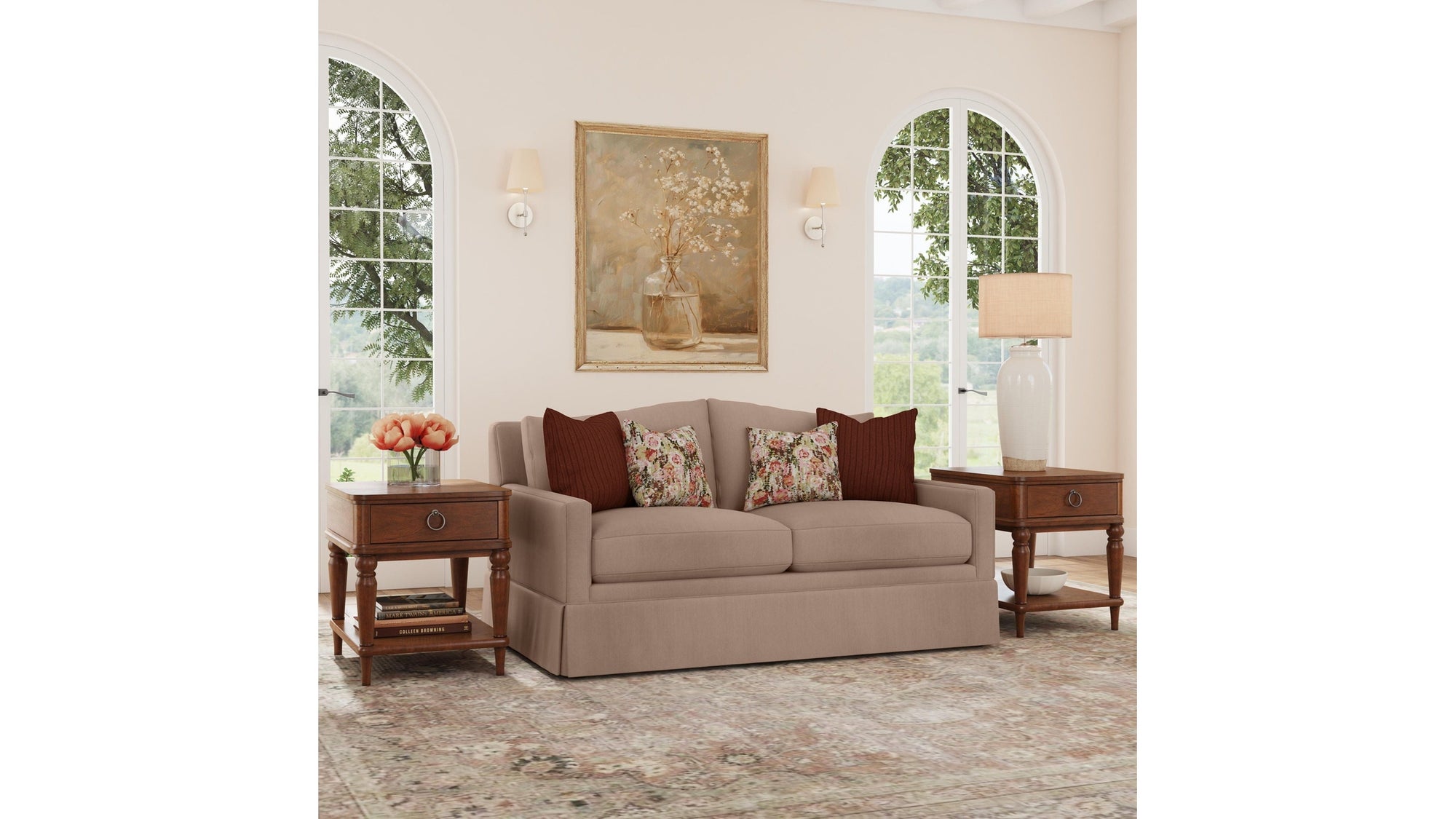 Lottie - Loveseat With Skirt Trim