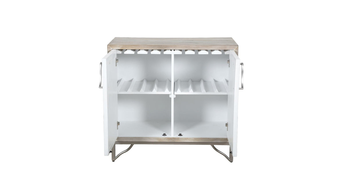 Leia - Bar Cabinet - White Mango / Ivory Bone / Gray