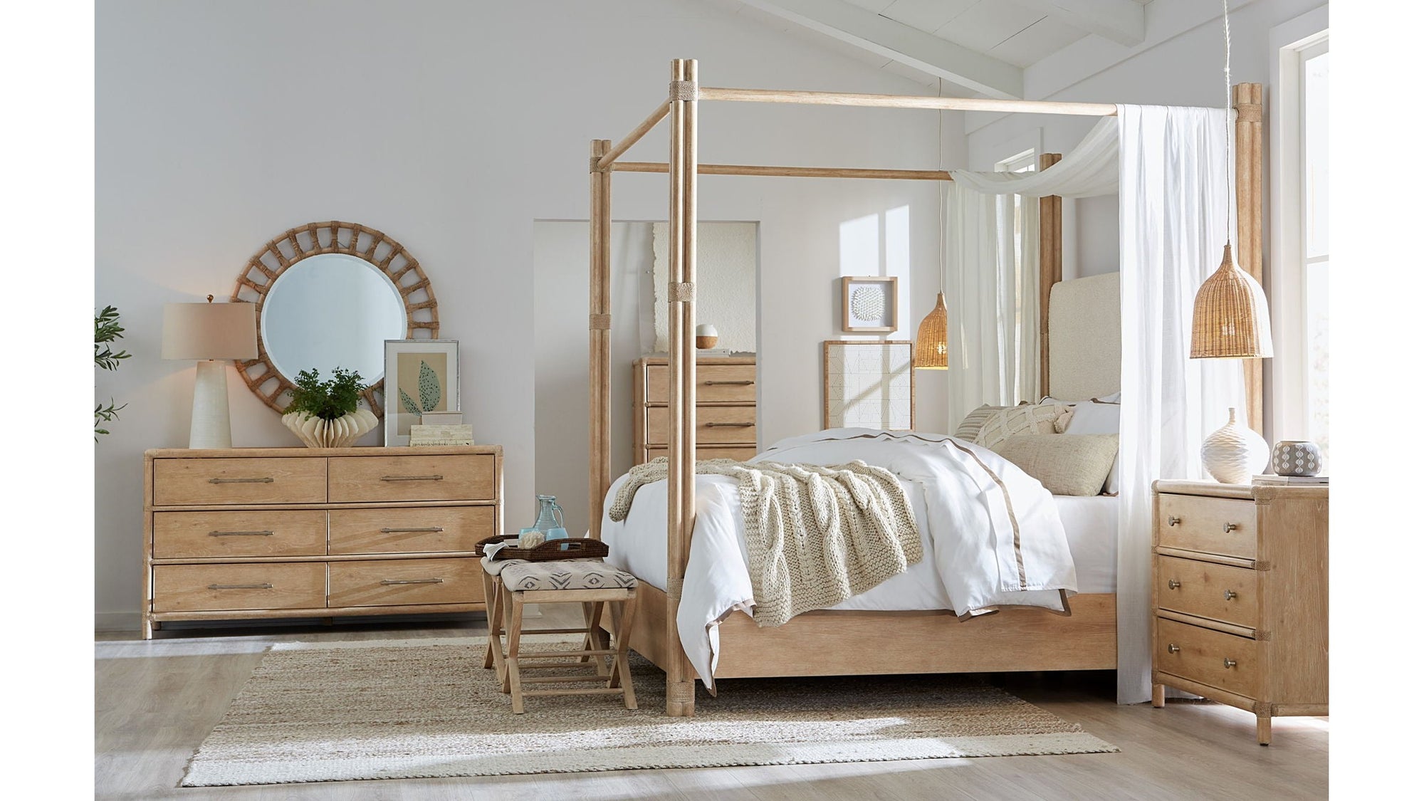 Retreat - Pole Rattan Accent Mirror