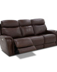 Walker - Power Reclining Sofa With Console, Power Headrest & Lumbar - Dark Brown