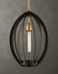 Darby - 1 Light Architectural Oval Pendant - Bronze / Black