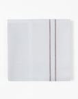 Stripe Sheet - King 350TC Embroidered Stripe Sheet Set (Set of 4) - White / Taupe