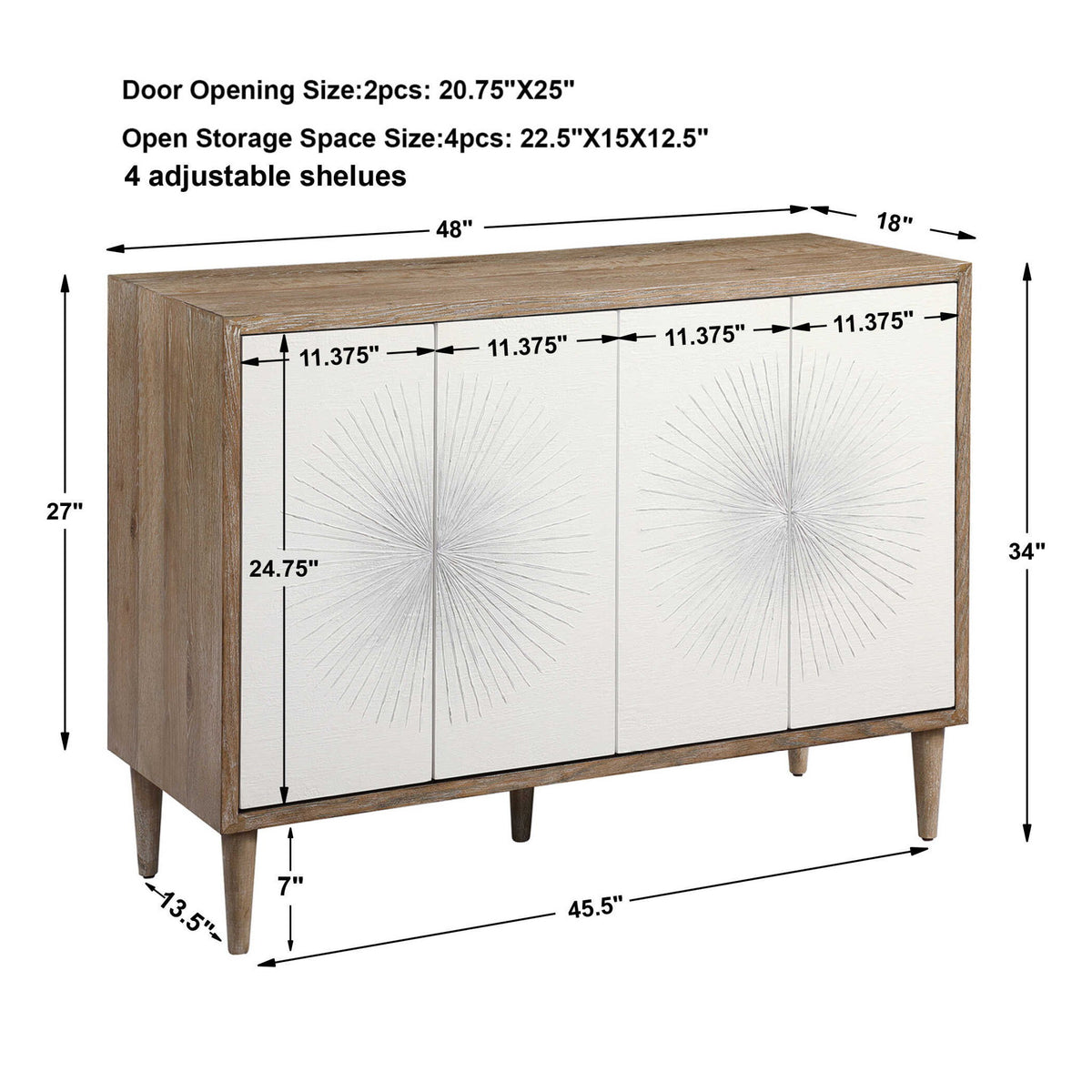 Dani - 4 Door Cabinet - White