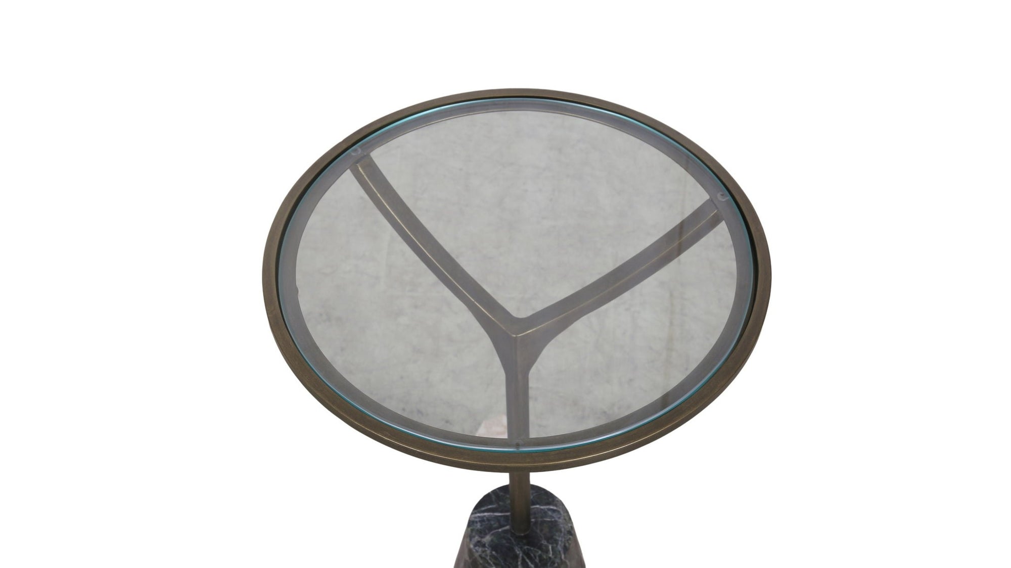 Gianna - Accent Table - Antique Brass / Green Marble