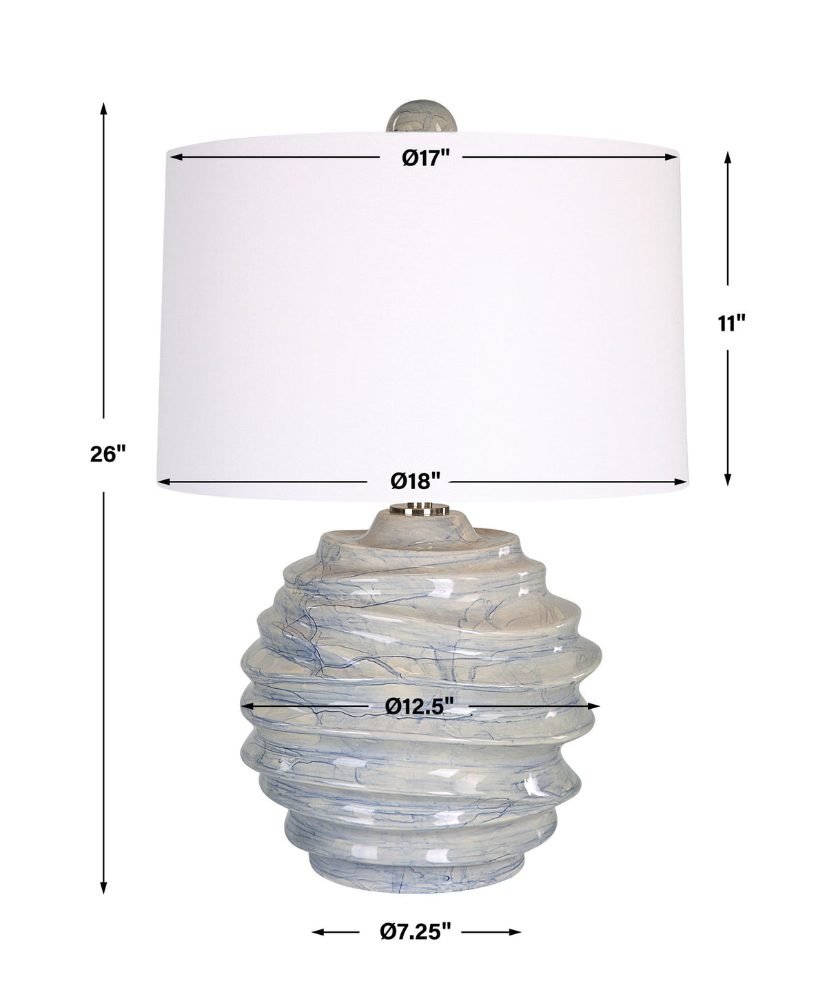 Waves - Blue &amp; White Accent Lamp