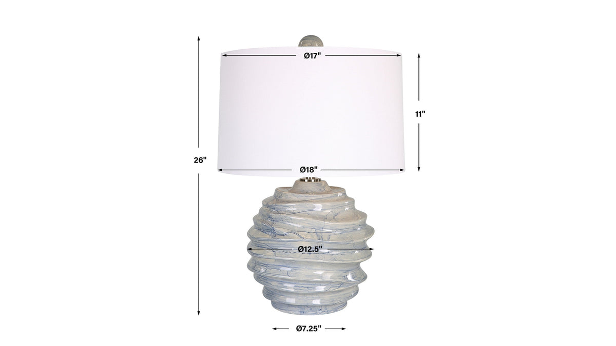 Waves - Blue & White Accent Lamp