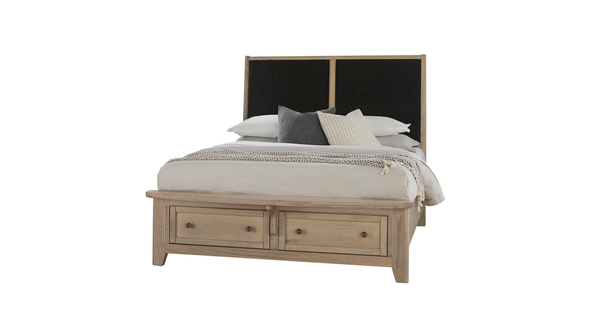 Woodbridge - Storage Upolstered Bed - Light Brown Wood